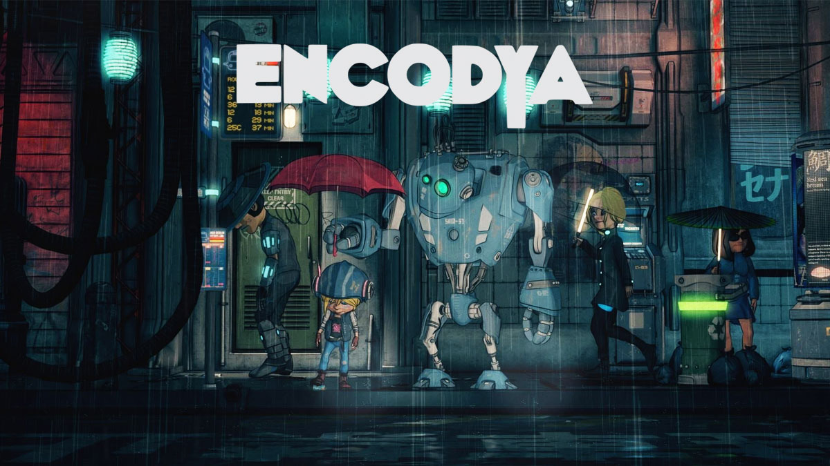 Encodya เกมผจญภัยแก้ไขปริศนาของสาวน้อย และหุ่นยนต์ธีม Cyberpunk