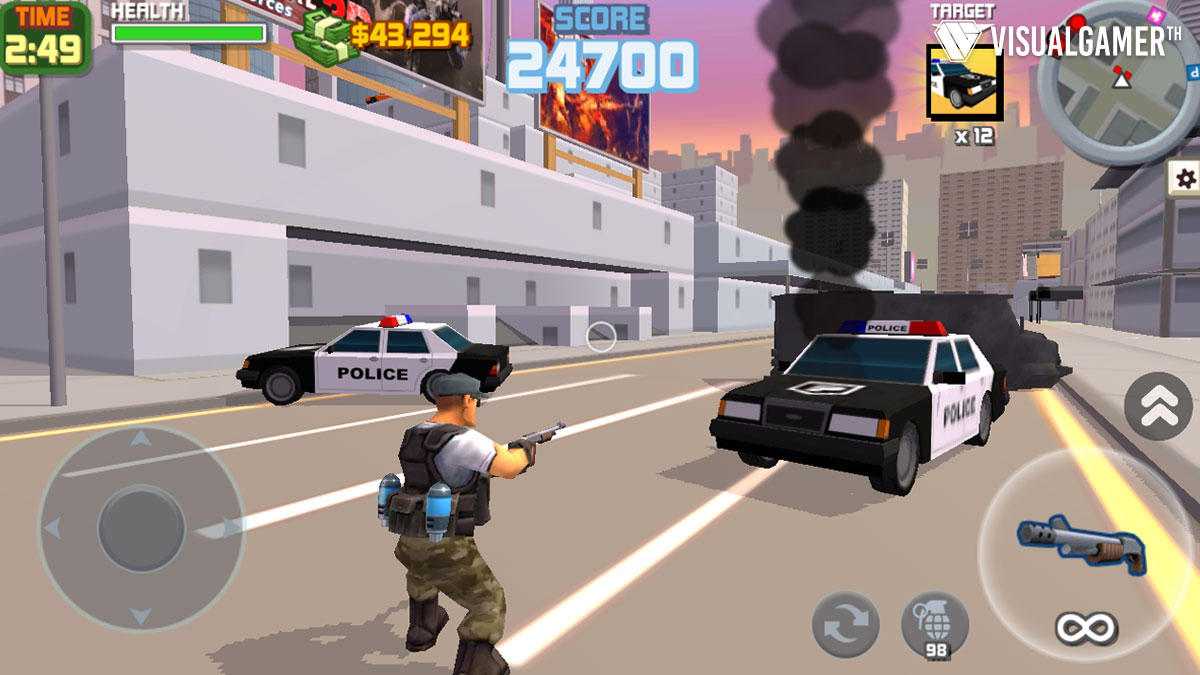 Grand Gangster City เกมมือถือออฟไลน์ ยิงมันส์ถล่มวายร้ายไม่ใช้เน็ต